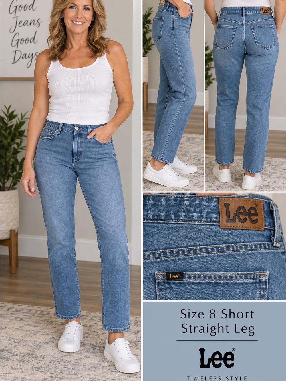 Lee Women's Straight Jeans in Light Blue Denim NWT